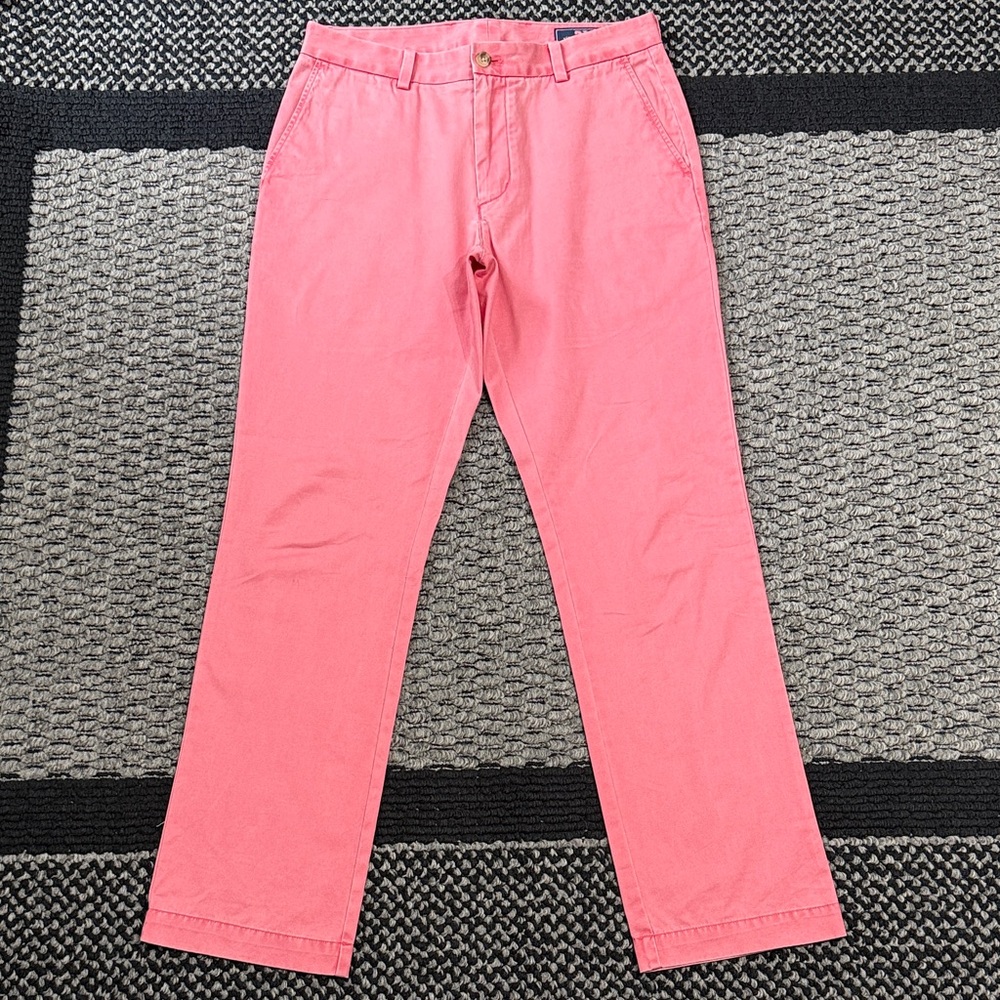 Vineyards Vines Slim Breaker Pants Men’s Sz 32 Pink Cotton Golf Business Casual